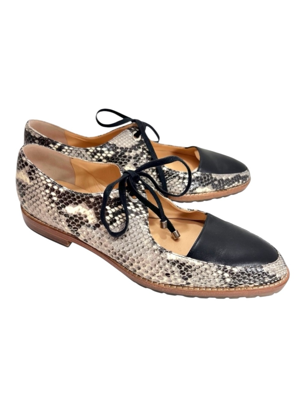 Eugenia Kim Snakeskin Print Cut-Out Oxfords